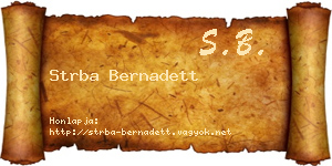 Strba Bernadett névjegykártya
